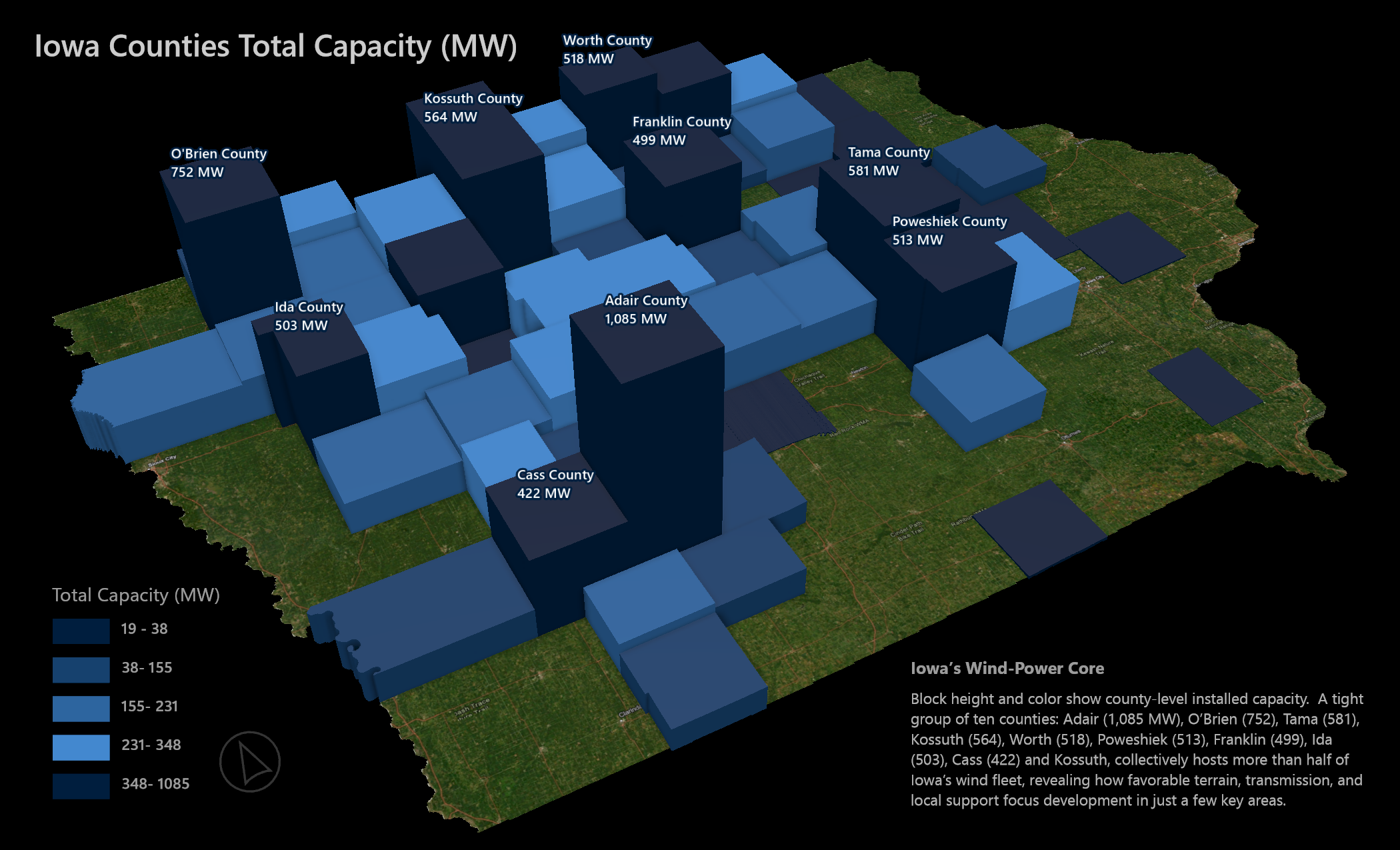 Iowa Wind Farm Total Capacity MW
